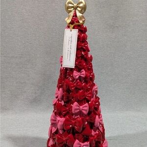 Cupcakes & Cashmere Red and Pink Bow Christmas Tree 16" Holiday Viral NEW